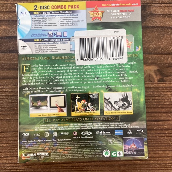 Disney Bambi Blu-Ray + DVD collection - Picture 2 of 2